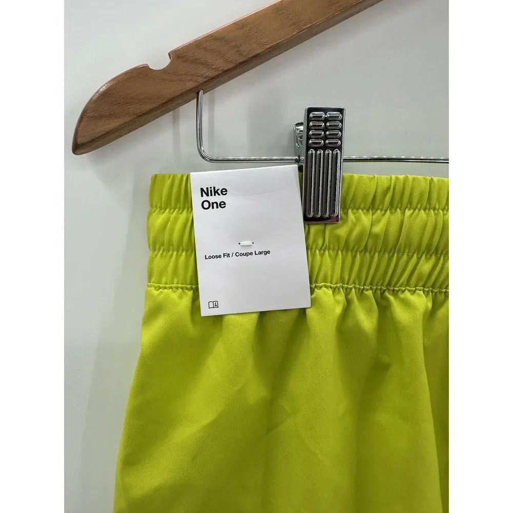 Nike One Girl's Dri-Fit High-Waisted Lined Training Shorts Youth XL Green DX4967